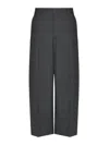 Valentino Belt Loop Wool Casual Pants In Grey