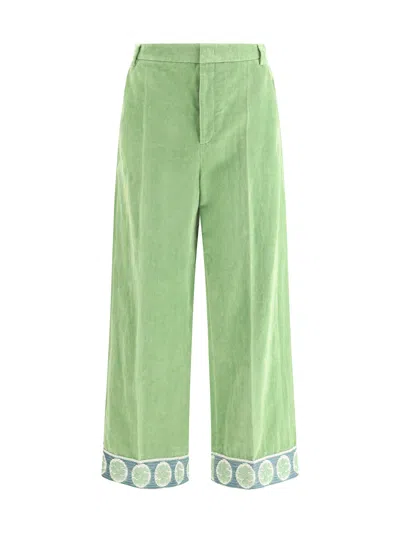 VALENTINO GREEN VELVET PANT
