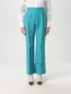 Valentino Women's Wide Camal Turquoise Cropped Pants In Blue