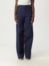 Valentino Navy Blue Tailored Trousers In Blue