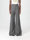 Valentino High-rise Wide-leg Trousers Featuring Pockets In Gray