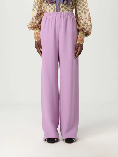 VALENTINO PANTS VALENTINO WOMAN COLOR VIOLET,421734019