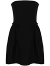 Valentino Crepe Couture Strapless Mini Dress In Black