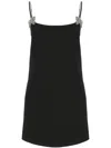 Valentino Bow-detail Crystal-embellished Minidress In Nero/silver