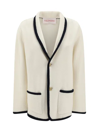 Valentino Pap Knit Men's Jacket In Burro/indaco