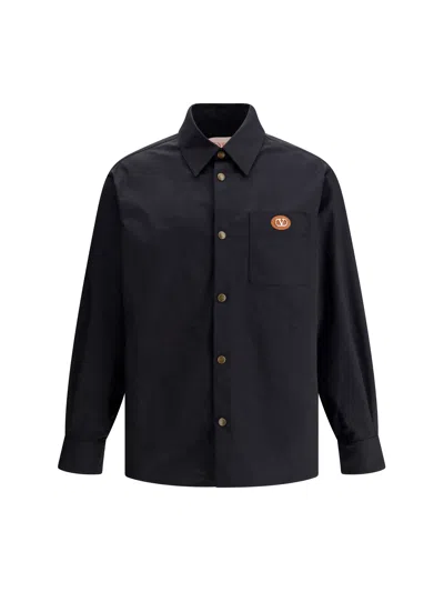 Valentino Pap Shirt Jacket In Navy