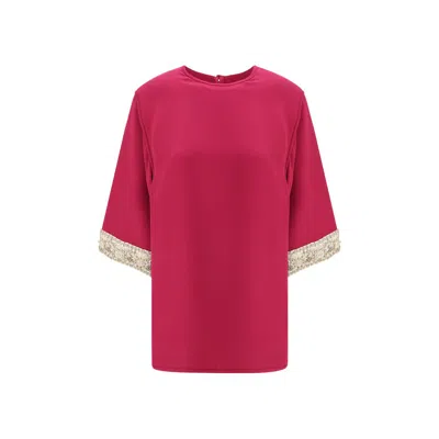 Valentino Pap Valentino's Jewel Top In Phalaris Magenta/gold/silver