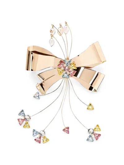 Valentino Garavani Papier Floral Brooch In Gold