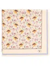 Valentino Garavani Papier Floral Silk Scarf Woman Lilac Uni In Neutrals