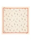 Valentino Papier Floreal Silk Scarf In Neutral