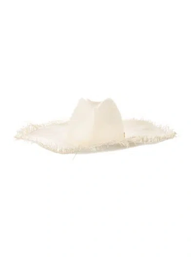 Pre-owned Valentino Garavani Papier Vlogo Sun Hat In Neutral