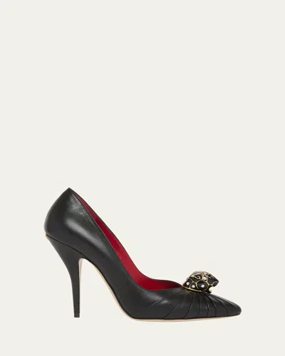 VALENTINO GARAVANI PAS DE CHAT LEATHER PUMPS