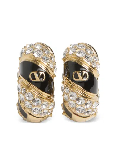 Valentino Garavani Pas Plus Metal, Enamel And Swarovski Crystal Earrings In Multi