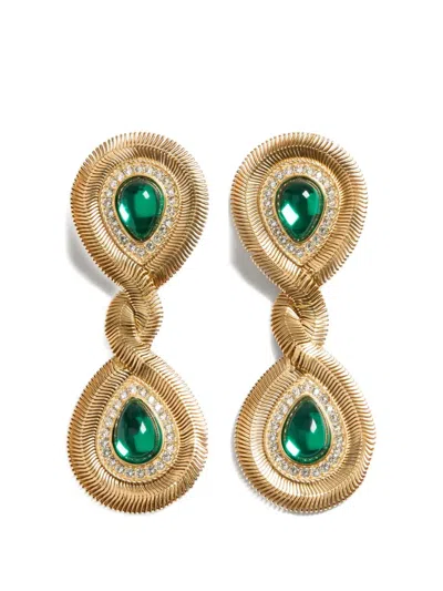 Valentino Garavani Pas Plus Earrings In Metal, Resin, And Swarovski® Crystals In Gold
