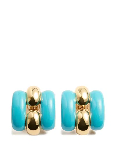 Valentino Garavani Pas Plus Metal And Enamel Earrings In Blue