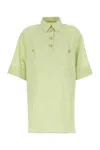 Valentino Garavani Pastel Green Linen Blouse In Green