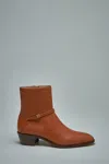 Valentino Garavani Pat Ankle Boot In Kidskin In Brown