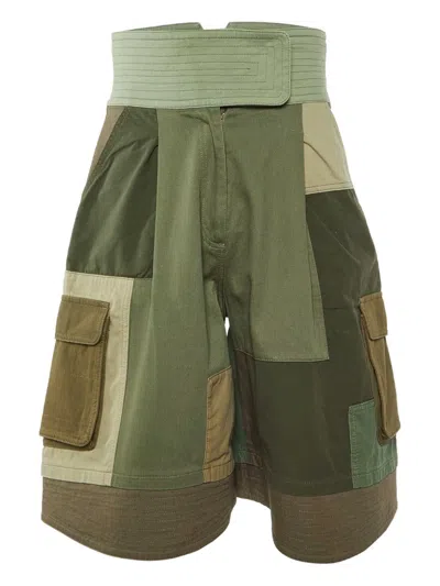 Pre-owned Valentino Patchwork-design Shorts In Green