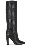 Valentino Garavani Rayons Nappa Boot With Chevron Pattern 100mm Woman Black 39 In Black