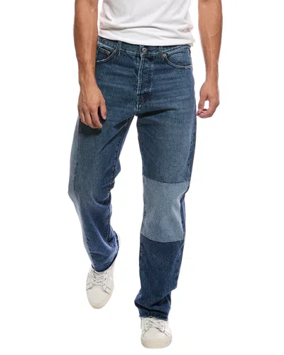 Valentino Patchwork Straight Jean In Blue