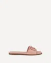 Valentino Garavani Patent Leathe Vlogo Slide Sandals In Pink