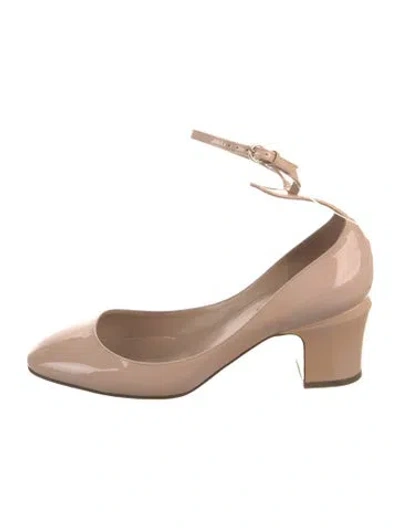 Pre-owned Valentino Garavani Patent Leather Ballet Flats In Neutral