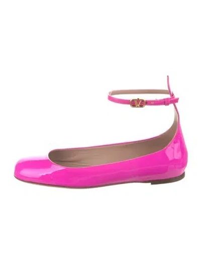 Pre-owned Valentino Garavani Patent Leather Ballet Flats In Pink