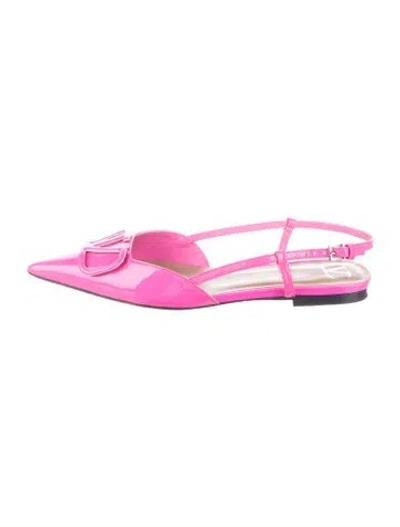 Pre-owned Valentino Garavani Patent Leather Ballet Flats In Pink