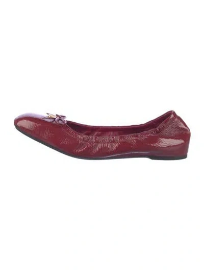 Pre-owned Valentino Garavani Patent Leather Ballet Flats In Red