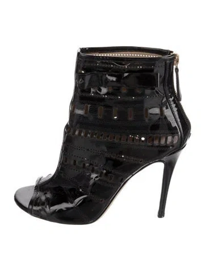 Pre-owned Valentino Garavani Patent Leather Boots In Black