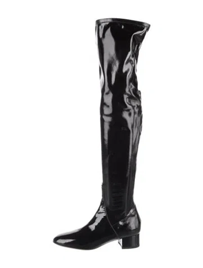 Pre-owned Valentino Garavani Patent Leather Boots In Black