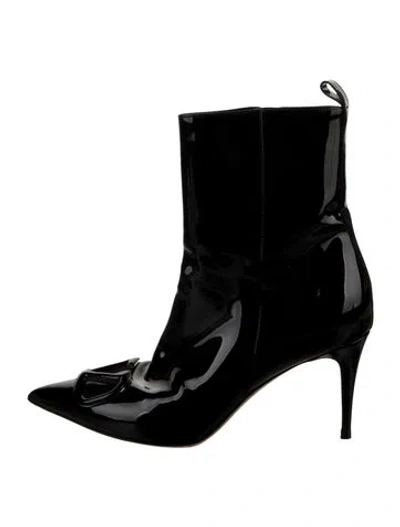 Pre-owned Valentino Garavani Patent Leather Boots In Black