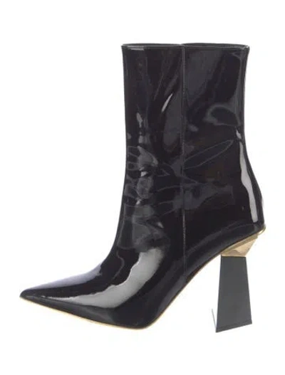 Pre-owned Valentino Garavani Patent Leather Boots In Blue
