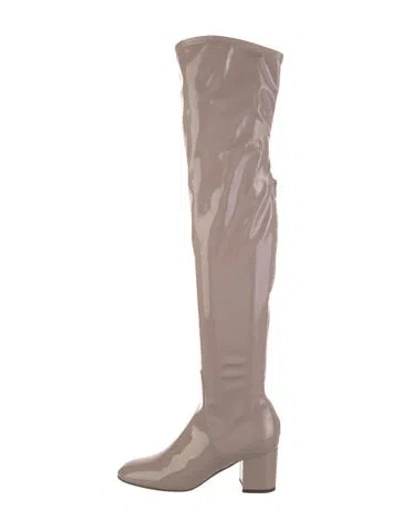 Pre-owned Valentino Garavani Patent Leather Boots In Neutral