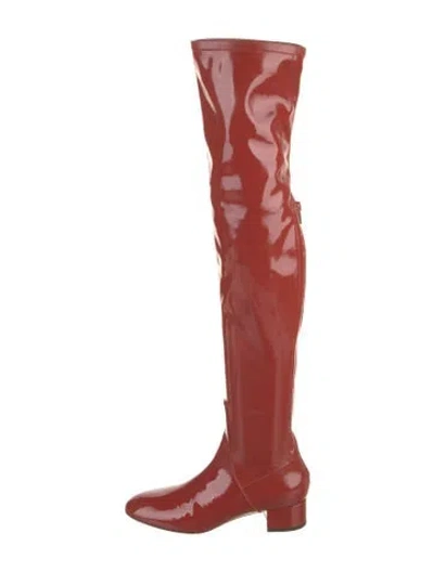 Pre-owned Valentino Garavani Patent Leather Boots In Red