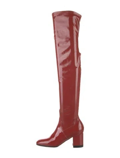 Pre-owned Valentino Garavani Patent Leather Boots In Red
