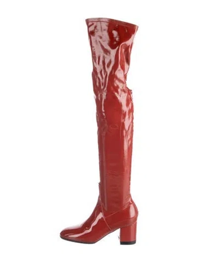 Pre-owned Valentino Garavani Patent Leather Boots In Red
