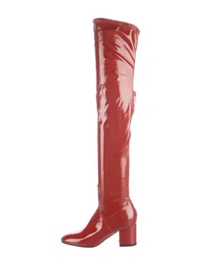 Pre-owned Valentino Garavani Patent Leather Boots In Red