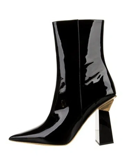 Pre-owned Valentino Garavani Patent Leather Boots W/ Tags In Black