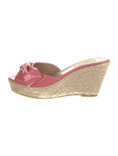 Pre-owned Valentino Garavani Patent Leather Espadrilles In Pink