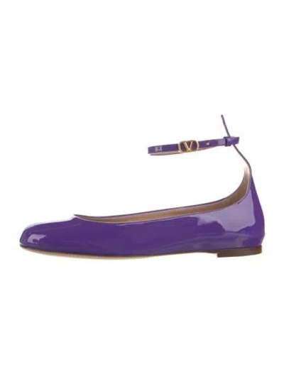 Pre-owned Valentino Garavani Patent Leather Flats In Purple