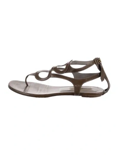 Pre-owned Valentino Garavani Patent Leather Gladiator Sandals In Brown