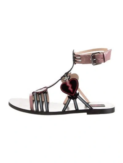 Pre-owned Valentino Garavani Patent Leather Gladiator Sandals In Multi