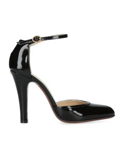 Valentino Garavani Patent Leather Hi Dolly Heeled Sandals 100 In Black