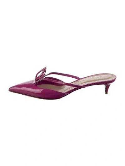 Pre-owned Valentino Garavani Patent Leather Mules In Purple