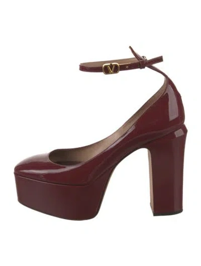 Pre-owned Valentino Garavani Patent Leather Pumps In Burgundy