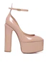 Valentino Tan-go 120 Patent Leather Platform Pumps In Rosado
