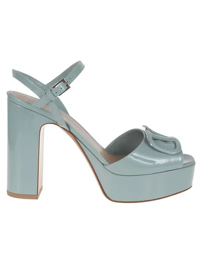 Valentino Garavani Valentino Patent Leather Sandal In Blue