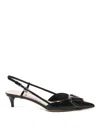 Valentino Vlogo Pointed Toe Slingback Pump In Black