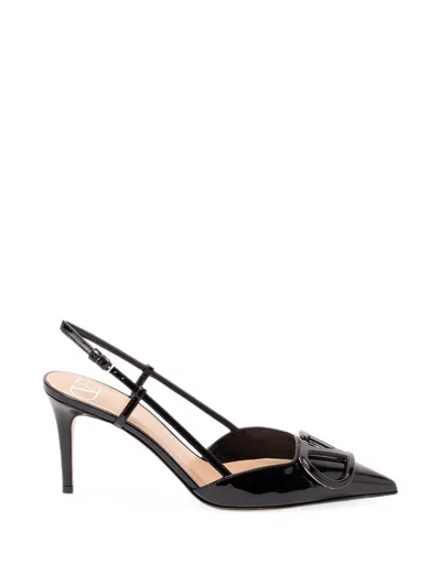 Valentino Garavani Valentino Patent Leather Slingback Pumps In Black